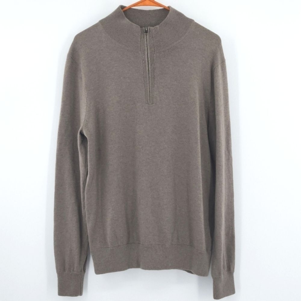 J Crew Half-Zip Sweater Mens Size Medium Merino Wool Blend Soft Winter Preppy